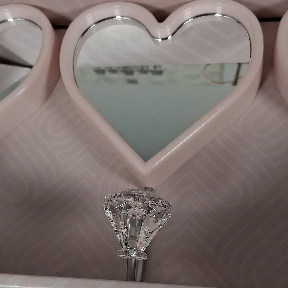 MIRROR HEART Pink Cristal Hook Set